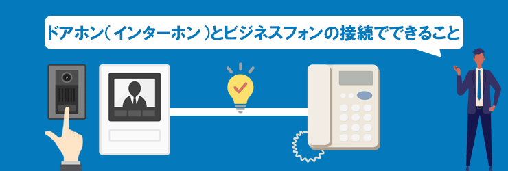 ドアホン（インターホン）とビジネスフォンの接続でできること
