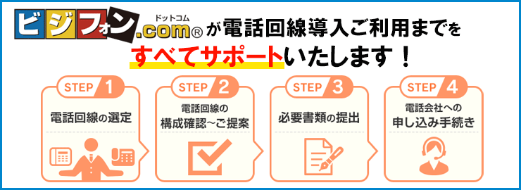 ビジフォンドットコムが電話回線導入ご利用までをすべてサポートいたします！