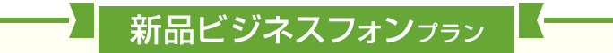 新品ビジネスフォンプラン