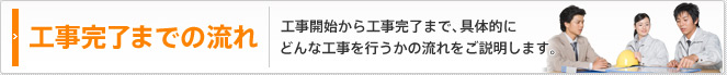 工事開始から工事完了まで、具体的にどんな工事を行うかの流れをご説明します。