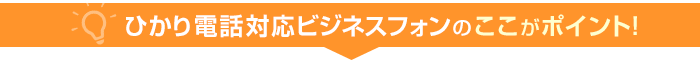 ひかり電話対応ビジネスフォンの機能のポイント