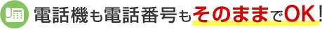 電話機も電話番号もそのままでOK！
