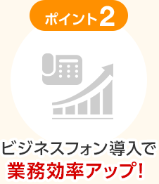 ポイント2 ビジネスフォン導入で業務効率アップ！