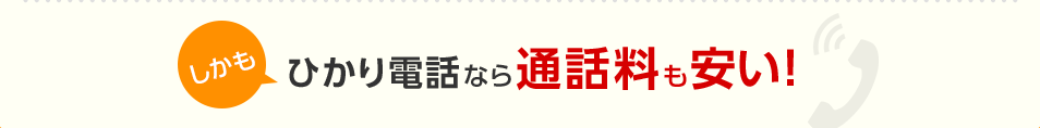 しかもひかり電話なら通話料も安い！