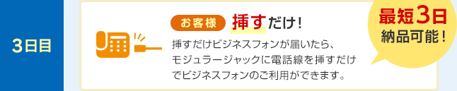 3日目 お客様 挿すだけ！最短3日納品可能！