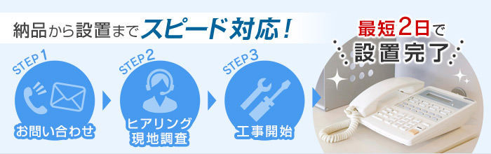納品から設置までスピード対応！