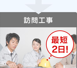訪問工事 最短2日！