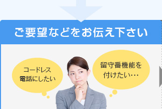 ご要望などをお伝え下さい