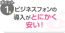 ポイント1 ビジネスフォンの導入がとにかく安い！