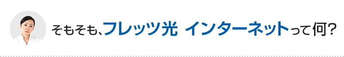 そもそも、フレッツ光 インターネットって何？