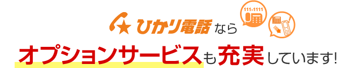 ひかり電話ならオプションサービスも充実しています！