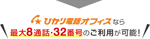 ひかり電話オフィスならなら最大8通話・32番号のご利用が可能！