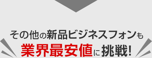 その他の新品ビジネスフォンも業界最安値に挑戦！