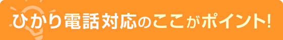 ひかり電話対応のここがポイント！