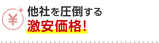 他社を圧倒する激安価格！