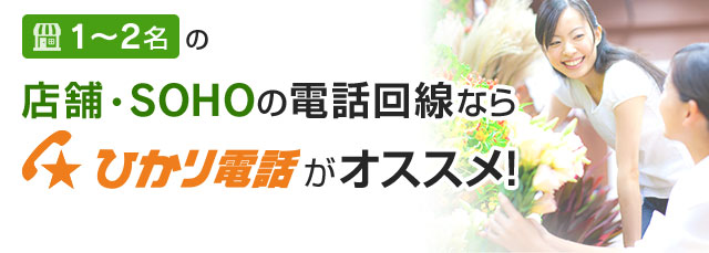 1～2名の店舗・SOHOの電話回線ならひかり電話がオススメ！