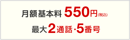月額基本料550円 / 最大2通話・5番号