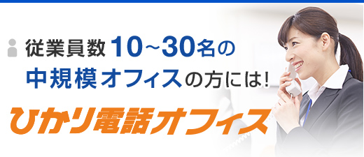 従業員数10～30名の中規模オフィスの方には！ひかり電話オフィス
