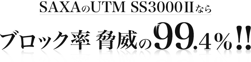 SAXAのUTM SS3000IIならブロック率 脅威の99.4%！！